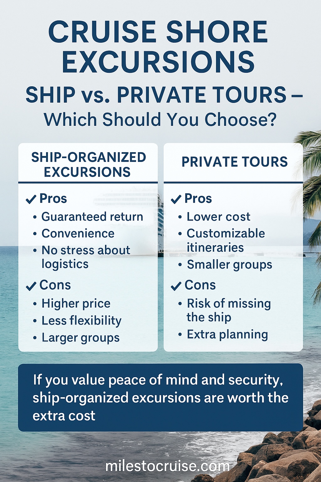 Read more about the article Cruise Shore Excursions: Ship vs. Private Tours – Which Should You Choose?